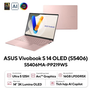 Laptop Asus Vivobook  S 14 OLED S5406MA-PP219WS - Intel Core Ultra 5 125H, RAM 16GB, SSD 512GB, Intel Arc Graphic, 14 inch