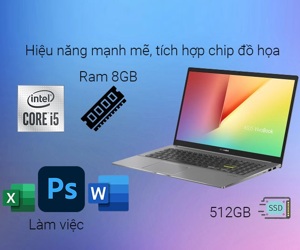 Laptop Asus Vivobook S533EA-BN462W - Intel core i5-1135G7, 8GB RAM, SSd 512GB, Intel Iris Xe graphics, 15.6 inch