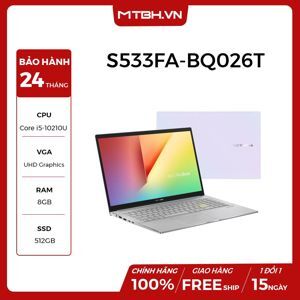 Laptop Asus VivoBook S533FA-BQ026T - Intel Core i5-10210U, 8GB RAM, SSD 512GB, Intel UHD Graphics 620, 15.6 inch