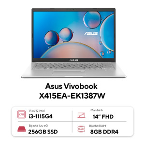 Laptop Asus Vivobook X415EA-EK1387W - Intel Core i3-1115G4, 8GB RAM, SSD 256GB, Intel UHD Graphics, 14 inch