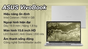 Laptop Asus VivoBook X515MA BR480W - Intel Celeron N4020, RAM 4GB, SSD 256GB, Intel UHD Graphics 600, 15.6 inch