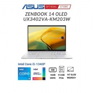 Laptop Asus Zenbook 14 OLED UX3402VA-KM203W - Intel Core i5-1340P, 16GB RAM, SSD 512GB, Intel Iris Xe Graphics, 14 inch