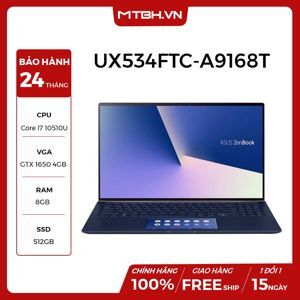 Laptop Asus Zenbook UX534FTC-A9168T - Intel Core i5-10210U, 8GB RAM, SSD 512GB, Nvidia Geforce GTX 1650 4GB GDDR5, 15.6 inch
