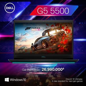 Laptop Dell G5 15 5500 70225486 - Intel Core i7-10750H, 8GB RAM, SSd 512GB, Nvidia GeForce RTX 2060 6GB GDDR6, 15.6 inch