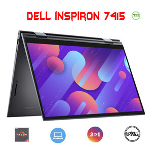 Laptop Dell Inspiron 14 7415 2 in 1 - AMD Ryzen 5-5500U, 8GB RAM, SSD 256GB, AMD Radeon Graphics, 14 inch