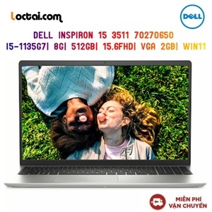 Laptop Dell Inspiron 15 3511 70270650 - Intel Core i5-1135G7, 8GB RAM, SSD 512GB, Nvidia GeForce MX350 2GB GDDR5, 15.6 inch