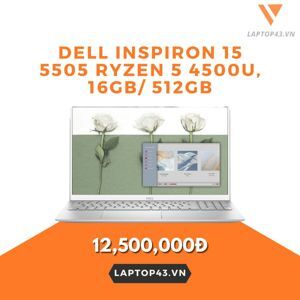 Laptop Dell Inspiron 15 5505 - AMD Ryzen 5 4500U, 16GB RAM, SSD 512GB, AMD Radeon Graphics, 15.6 inch