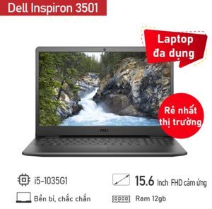 Laptop Dell Inspiron 3501 - Intel core i5 1035G1, 12GB RAM, SSD 256GB, Intel Iris Xe Graphics, 15.6 inch