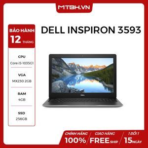 Laptop Dell Inspiron 3593 70205744 - Intel Core i5-1035G1, 4GB RAM, SSD 256GB, Nvidia Geforce MX230 2GB GDDR5, 15.6 inch