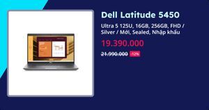 Laptop Dell Latitude 5450 - Intel Core Ultra 5-135U, 16GB RAM, SSD 256GB, Intel Graphics, 14 inch