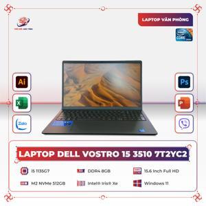 Laptop Dell Vostro 3510 7T2YC2 - Intel Core i5-1135G7, 8GB RAM, SSD 512GB, Intel Iris Xe Graphics, 15.6 inch