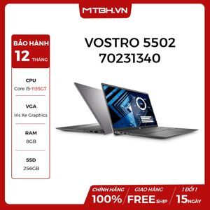 Laptop Dell Vostro 5502 70231340 - Intel Core i5-1135G7, 8GB RAM, SSD 256GB, Intel Iris Xe Graphics, 15.6 inch