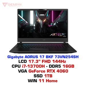 Laptop Gigabyte AORUS 17 BKF-73VN254SH - Intel Core i7-13700H, 16GB RAM, SSD 1TB, Nvidia GeForce RTX 4060 8GB GDDR6, 17.3 inch