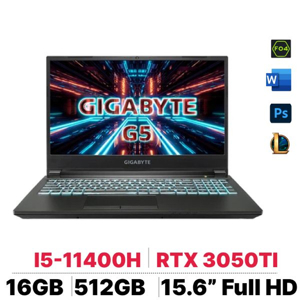 Laptop Gigabyte G5 MD 51S1123SH - Intel Core i5-11400H, 16GB RAM, SSD 512GB, Nvidia GeForce RTX 3050Ti 4GB GDDR6, 15.6 inch