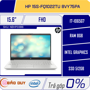 Laptop HP 15s-fq1017TU 8VY69PA - Intel Core i5-1035G1, 4GB RAM, SSD 256GB, Intel UHD Graphics, 15.6 inch