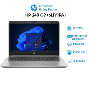 Laptop HP 240 G9 6L1Y1PA - Intel core i5-1235U, 8GB RAM, SSD 256GB, Intel Iris Xe Graphics, 14 inch