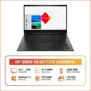 Laptop HP Omen 16-b0177TX 5Z9Q8PA - Intel Core i5-11400H, 16GB RAM, SSD 1TB, Nvidia GeForce RTX 3060 6GB GDDR6, 16 inch