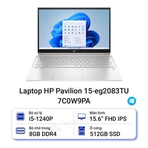 Laptop HP Pavilion 15-eg2083TU 7C0W9PA - Intel Core i5-1240P, 8GB RAM, SSD 512GB, Intel Iris Xe Graphics, 15.6 inch