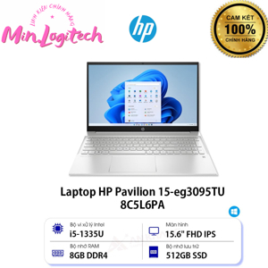 Laptop HP Pavilion 15-eg3095TU 8C5L6PA - Intel Core i5-1335U, RAM 8GB, SSD 512GB, Intel Iris Xe Graphics, 15.6 inch