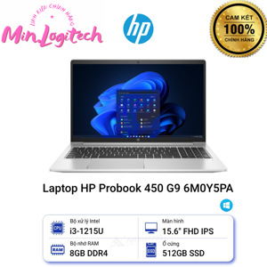 Laptop HP Probook 450 G9 6M0Y5PA - Intel Core i3-1215U, 8GB RAM, SSD 512GB, Intel UHD Graphics, 15.6 inch