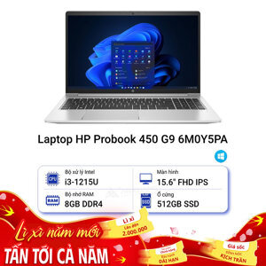 Laptop HP Probook 450 G9 6M0Y5PA - Intel Core i3-1215U, 8GB RAM, SSD 512GB, Intel UHD Graphics, 15.6 inch