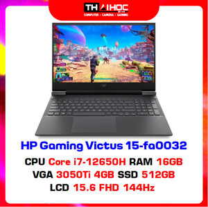 Laptop HP Victus 15-fa0032dx - Intel Core i7-12650H, 16GB RAM, SSD 512GB, Nvida GeForce RTX 3050 Ti 4GB GDDR6, 15.6 inch