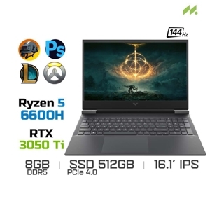Laptop HP Victus 16-e1106AX 7C0T1PA  - AMD Ryzen 5 6600H, 8GB RAM, SSD 512GB, Nvidia GeForce RTX 3050Ti 4GB GDDR6, 16.1 inch