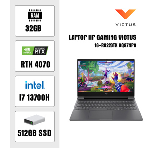 Laptop HP Victus 16-r0223TX 9Q974PA - Intel core i7-13700H, Ram 32GB, SSD 512GB, RTX 4070, 16.1inch