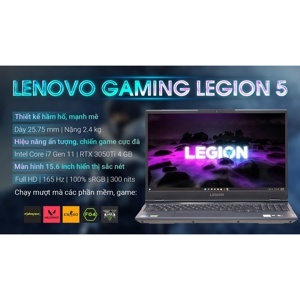 Laptop Lenovo Gaming Legion 5 15ITH6 82JK00FNVN - Intel Core i7-11800H, 16GB RAM, SSD 512GB, Nvidia GeForce RTX 3050Ti 4GB GDDR6, 15.6 inch