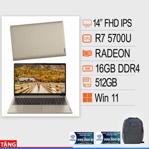 Laptop Lenovo Ideapad 1 14ALC7 82R30077VN - AMD Ryzen 7-5700U, 16GB RAM, SSD 512GB, AMD Radeon Graphics, 14 inch