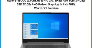 Laptop Lenovo IdeaPad 3 14ALC6 82KT003TVN - AMD R5-5500U, 8GB RAM, SSD 512GB, AMD Radeon Graphics, 14 inch