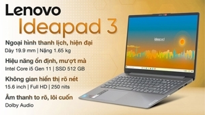 Laptop Lenovo IdeaPad 3 15ITL6 82H803CVVN - Intel core i5-1155G7, 8GB RAM, SSD 512GB, Intel Iris Xe Graphics, 15.6 inch