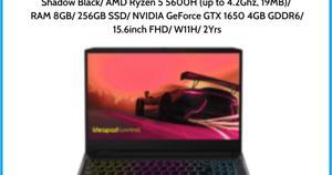 Laptop Lenovo IdeaPad Gaming 3 15ACH6 82K201BCVN - AMD Ryzen 5-5600H, 8GB RAM, SSD 256GB, Nvidia GeForce GTX 1650 4GB GDDR6, 15.6 inch