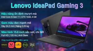 Laptop Lenovo IdeaPad Gaming 3 15IHU6 82K10178VN - Intel Core i5-11300H, 8GB RAM, SSD 512GB, Nvidia GeForce GTX 1650 4GB GDDR6, 15.6 inch