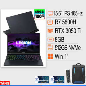 Laptop Lenovo Legion 5 15ACH6 82JW00KKVN - AMD Ryzen 7-5800H, 8GB RAM, SSD 512GB, Nvidia GeForce RTX 3050 Ti 4GB GDDR6, 15.6 inch