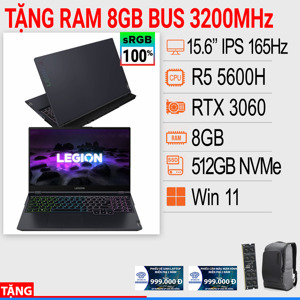 Laptop Lenovo Legion 5 15ACH6H 82JU00YWVN - AMD Ryzen 5-5600H, 8GB RAM, SSD 512GB, Nvidia GeForce RTX 3060 6GB GDDR6, 15.6 inch