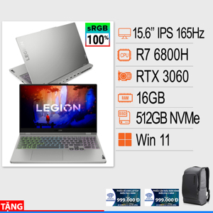 Laptop Lenovo Legion 5 15ARH7H 82RD004UVN - AMD Ryzen 7-6800H, 16GB RAM, SSD 512GB, Nvidia GeForce RTX 3060 6GB GDDR6, 15.6 inch