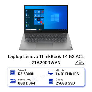 Laptop Lenovo ThinkBook 14 G3 ACL-21A200RWVN - AMD Ryzen 3 5300U, RAM 8GB, SSD 256GB, AMD Radeon Graphics, 14 inch