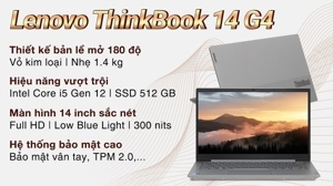 Laptop Lenovo ThinkBook 14 G4 IAP 21DH00B5VN - Intel core i5-1240P, 8GB RAM, SSD 512GB, Intel UHD Graphics, 14 inch