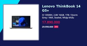 Laptop Lenovo Thinkbook 14 G5+ - Intel Core i5-13500H, 16GB RAM, SSD 512GB, Intel Iris Xe Graphics, 14 inch