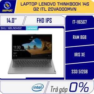 Laptop Lenovo ThinkBook 14s G2 ITL 20VA000MVN - Intel Core i7-1165G7, 8GB RAM, SSD 512GB, Intel Iris Xe Graphics, 14 inch