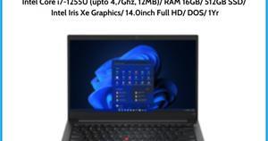 Laptop Lenovo ThinkPad E14 Gen 4 21E3S0BG00 - Intel Core i7-1255U, 16GB RAM, SSD 512GB, Intel Iris Xe Graphics, 14 inch