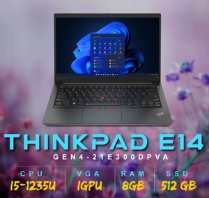 Laptop Lenovo ThinkPad E14 Gen 4 21E300DPVA - Intel core i5-1235U, 8GB RAM, SSD 512GB, Intel Iris Xe Graphics, 14 inch