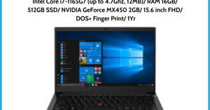 Laptop Lenovo Thinkpad E15 Gen2 20TES3ML00 - Intel Core i7-1165G7, 16GB RAM, SSD 512GB, Nvidia GeForce MX450 2GB, 15.6 inch