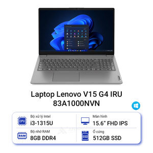 Laptop Lenovo V15 Gen 4 83A1000NVN - Intel Core i3-1315U, RAM 8GB, SSD 512GB, 
Intel UHD Graphics, 15.6 inch