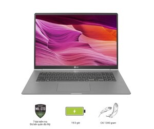 Laptop LG Gram 17Z990-V.AH75A5 - Intel Core i7-8565U, 8GB RAM, SSD 512GB, Intel UHD Graphics 620, 17 inch