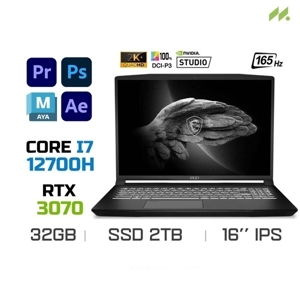 Laptop MSI Creator Z16P B12UGST 044VN - Intel Core i7-12700H, 32GB RAM, SSD 2TB, Nvidia GeForce RTX 3070Ti Max-Q 8GB GDDR6, 16 inch