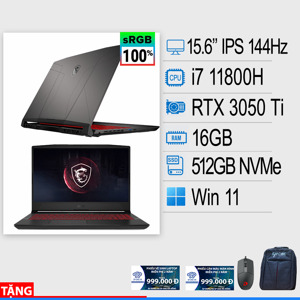 Laptop MSI Gaming Pulse GL66 11UDK 816VN - Intel Core i7 -11800H, 16GB RAM, SSD 512GB, Nvidia GeForce RTX3050Ti 4GB, 15.6 inch