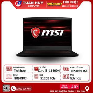 Laptop MSI GF63 Thin 11UC 1230VN - Intel Core i5-11400H, 8GB RAM, SSD 512GB, Nvidia GeForce RTX 3050 Max-Q 4GB GDDR6, 15.6 inch