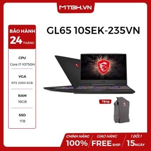 Laptop MSI GL65 Leopard 10SEK-235VN - Intel Core i7-10750H, 16GB RAM, SSD 1TB, Nvidia GeForce RTX 2060 6GB GDDR6, 15.6 inch